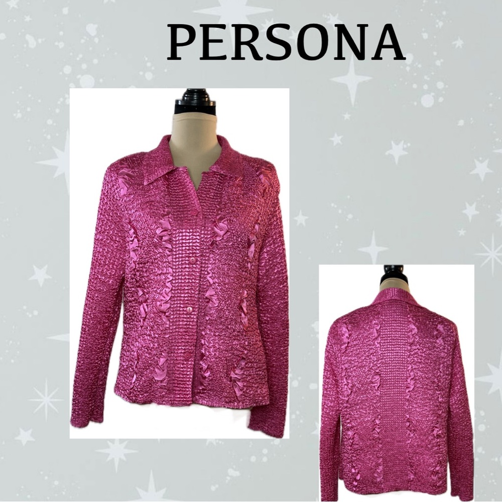Persona Fuchsia Textured Sweater